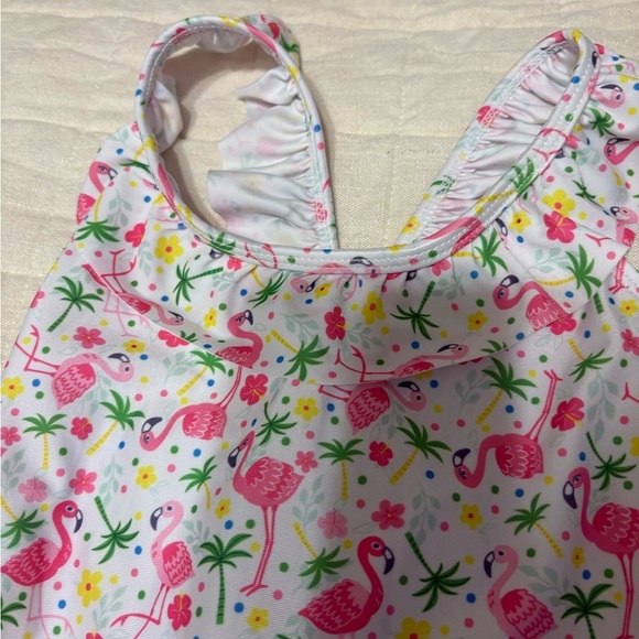 FLAP HAPPY girls one piece swimsuit in pink floral size 7 - Picture 3 of 6